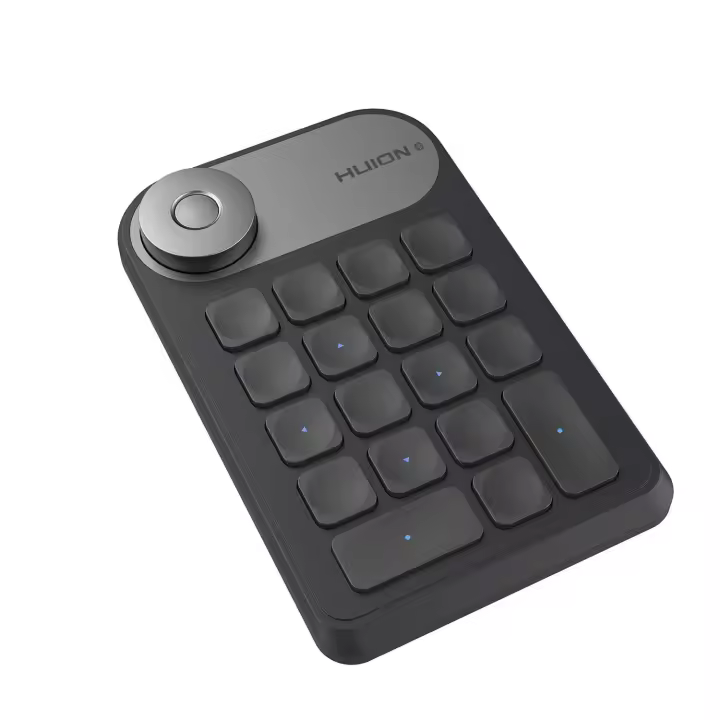 HUION Keydial teclado programable Bluetooth con dial 5 teclas Anti-Ghosting 18 teclas personalizadas, teclado de acceso directo inalámbrico - 1
