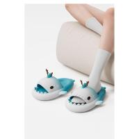 Zapatillas de casa antideslizantes para mujer, con cambio gradual, bonitas y frescas, para parejas de tiburones - details 9