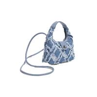 2024 nueva red de nicho roja con el mismo denim dia check moda solo hombro bandolera axila mujer mochila de lujo de gama alta - details 2