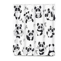 Cortina de ducha impermeable para baño Panda, cortina de partición gruesa, inodoro sin perforación, cortina a prueba de moho para ducha de baño - details 0