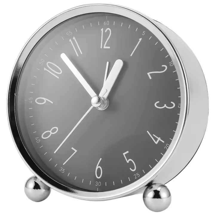 Reloj despertador sin tictac, reloj de noche silencioso de 4 pulgadas para personas que duermen mucho, reloj analógico que funciona con pilas, para oficina en casa - 1
