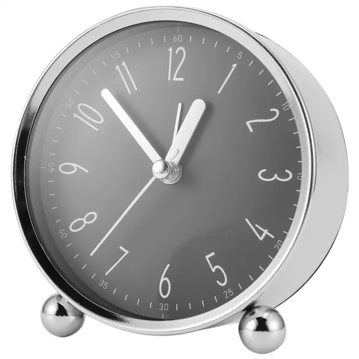 Reloj despertador sin tictac, reloj de noche silencioso de 4 pulgadas para personas que duermen mucho, reloj analógico que funciona con pilas, para oficina en casa - 1