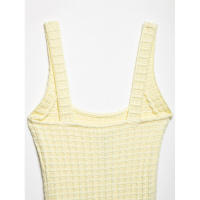 BUNO-2025 Vestido corto novedoso de verano con tirantes anchos y cuello redondo elástico, adecuado y dulce para mujer. - details 5