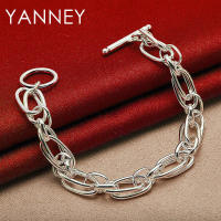 Pulsera trenzada de plata para hombres y mujeres, pulsera fina de 8 pulgadas, joyería de moda - details 0