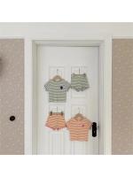 Conjunto de Ropa de Manga Corta a Rayas para Bebé Tops con Borde de Oreja para Niña + Traje Corto de 2 Piezas Patrón de Uva Novedad de Verano 2024 - details 6