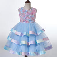 Vestido de Princesa para Niñas con Capas de Tul y Mangas Abullonadas para Boda, Presentadora o Actuación de Piano - details 10