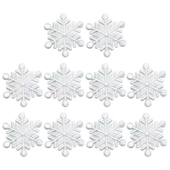 10 Uds. Parches de copos de nieve para planchar, parches bordados de Navidad, apliques para manualidades, decoración DIY, bolsas para ropa y pantalones vaqueros - 1