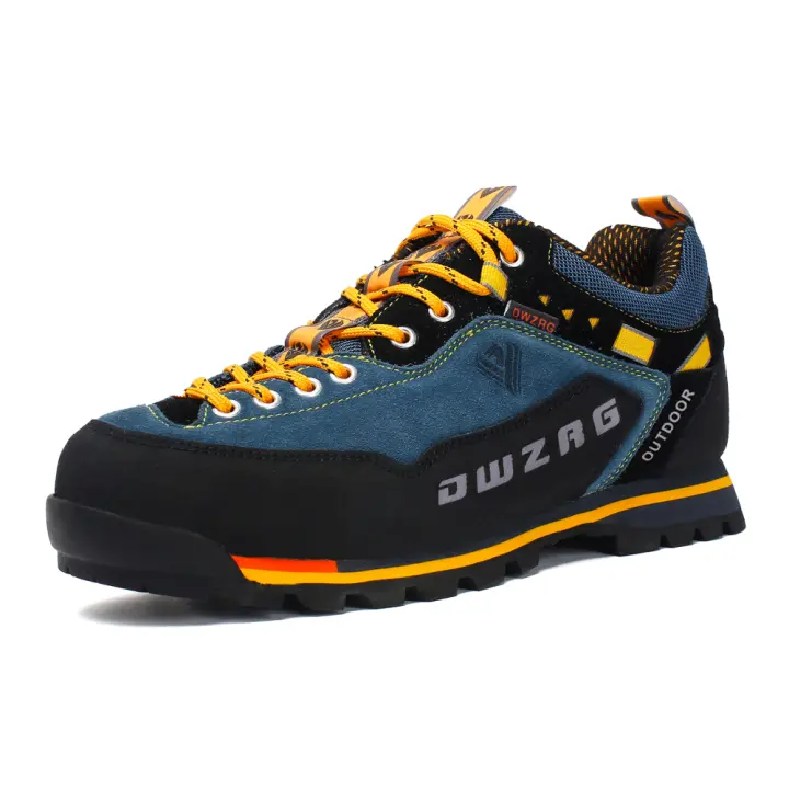 Zapatos de senderismo impermeables de marca para hombre, zapatos de escalada antideslizantes, zapatos de montaña anticolisión, zapatillas de deporte con cordones informales para exteriores - 1