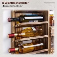 Vino de Madera Montado en la Pared, Almacenar Botellas, Exhibidor de Vidrio, Ideal para champán, Color Marrón - details 5