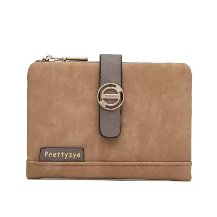 【Gran capacidad multicapa】 2025Nueva cartera corta plegable mate para mujer Diseño de nicho Cartera de estudiante de moda simple Tarjetero Color sólido - 1