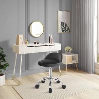 Silla de Oficina de Cuero Sintético Silla de Escritorio sin Brazos Taburete Giratorio para Sala de Masaje SPA Taburete de Tocador Blanco - details 33