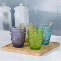 Vasos de vidrio de 300ml, copa de vino con relieve Vintage, vasos para beber de jugo de Emment, copas surtidas de champán - details 16