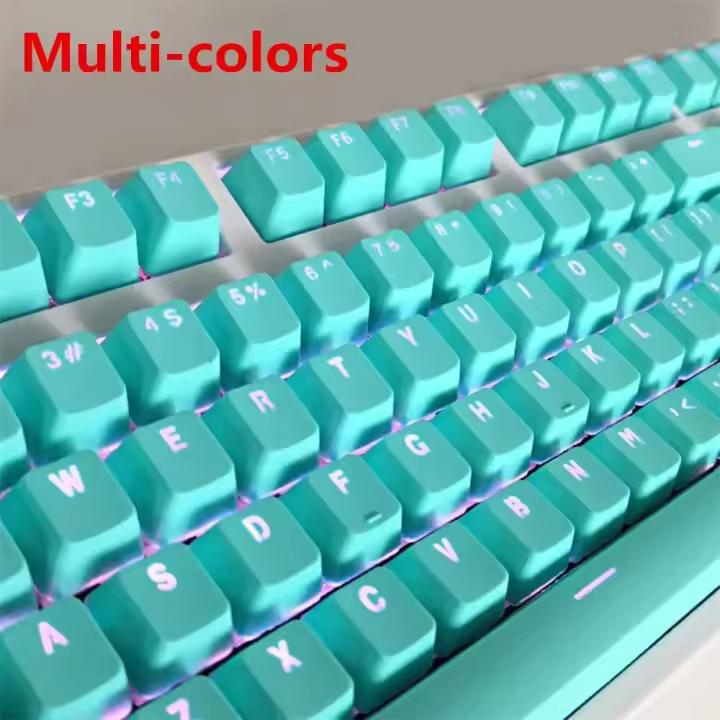 Teclas multicolores retroiluminadas universales PBT, juego de 104 teclas, archivo de configuración en inglés, teclas de teclado Nical Cherry MX - 1