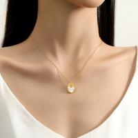 Colgante de Corazón de Doble Cara de Oro 18K Cuento de Concha Blanca de Doble Cara - details 3