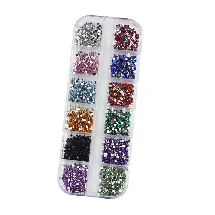 Piedras Preciosas de 3000pcs 1.5mm para Uñas Decoración Redonda con Brillantes Coloridos Caja Dura para Arte de Uñas DIY - 1