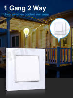 SRAN-interruptor de luz de pared estándar de la UE, Panel de vidrio templado, 1 entrada, 2 vías, interruptor de paso de escalera - details 1