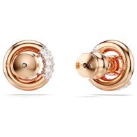 Swaroski-pendientes redondos de circonia cúbica chapados en oro rosa, aretes de cristal CZ transparente de plata, regalo de joyería para mujer ﻿ - details 1