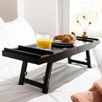 bandeja bañera bambu madera plegable cama patas espacio libro tablet extensible