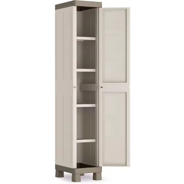 Excellence Armario con una Puerta, Polipropileno, Arena/Gris, 182 x 33 x 45 cm - 1