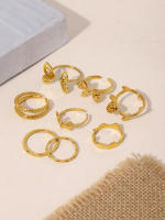 Mujeres de moda geométrica modelo Único de Maple inoxidable Anillo de joyería de moda Irregular Dedo Abierto Anillo para Niños Fiesta Cumpleaños Gift - details 13