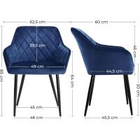 Silla de Comedor de Terciopelo Silla de Cocina con Respaldar Carga Máx. 120 kg Patas de Metal - details 39