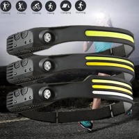 Linterna Frontal LED Potente Recargable USB Con Sensor Para Camping Pesca Y Correr 5 Modos Luz COB Ángulo De Haz 60° Impermeable - details 2