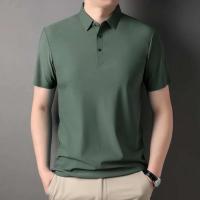 Nueva camiseta personalizada de verano de alta gama para hombre, Polo de marca de moda de negocios de manga corta de color sólido, cómodo y transpirable - details 42