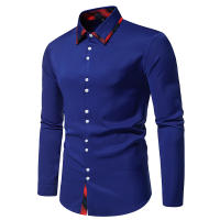 Camisa de Cuadros a Rayas para Hombres Negocios Casuales con Estilo Social Material de Poliéster - details 21