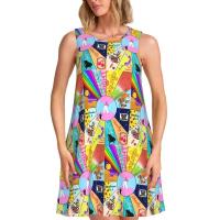 Vestido veraniego suelto personalizado H-Fine e Album S-Styles con estampado de bolsillo, vestido sin mangas para mujer para vacaciones en la playa - details 0