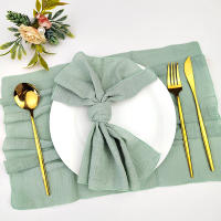 Juego de 30 telas de algodón de gasa, 30x30cm, decoración de boda, uso diario, cena, té, mesa, pueblo, servilletas de Navidad - details 0