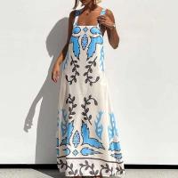 Vestido de Fiesta de Verano con Lazo de Encaje Trasero Vestido de Noche Elegante con Estampado de Plantas para Mujeres Casuales - details 1