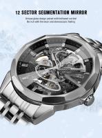 Reloj de Negocios para Hombres de Alta Calidad Forsining 468A Correa de Acero Inoxidable Luminoso - details 5