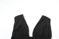 BUNO-Conjunto de 2 piezas de moda plisada para mujer, camisetas sin mangas con cuello bajo y espalda descubierta + Mini pantalones cortos ajustados, trajes sencillos informales clásicos de calle - details 14