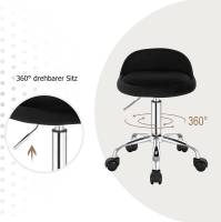Taburete de oficina de terciopelo con ruedas, taburete giratorio, altura del asiento ajustable, altura 43-54,5 cm - details 20