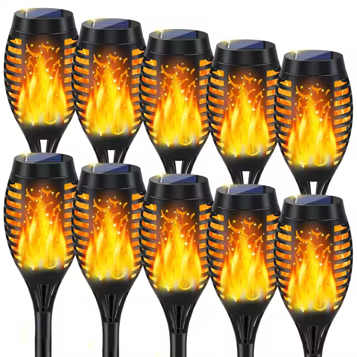 RXUNS Antorcha Solar Impermeable 10Pack Luz de Cuerda LED para Decoración al Aire Libre - 1