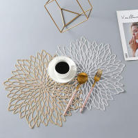Juego de manteles individuales metálicos de PVC para mesa de comedor, almohadillas huecas para posavasos, tapetes para cuencos, hoja de vinilo, Decoración de mesa de comedor, nuevo - details 11