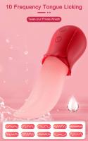 Leten Vibrador de Lengua de Rosa Estimulador de Clítoris y Vagina para Mujeres - details 2