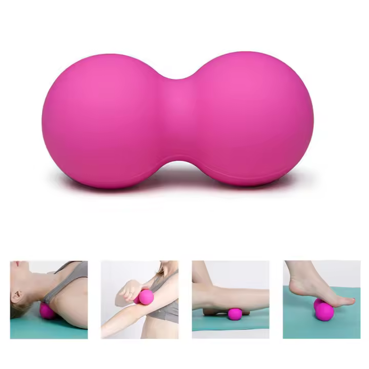 Bola de masaje de cacahuete, bolas de Lacrosse para ejercicio, TPE, doble músculo, deportes, gimnasio, Yoga, terapia de puntos gatillo, liberación miofascial - 1