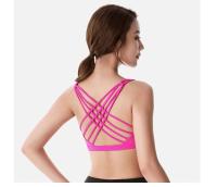 Sujetador deportivo para mujer, Push Up, sin aros, acolchado, entrecruzado, con tiras, para correr, entrenamiento de gimnasia, entrenamiento, ropa interior de Yoga, Tops cortos - details 15