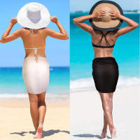 Falda larga y corta para mujer, traje de baño de Sarong, pareo de Bikini de verano, bufanda transparente - details 15