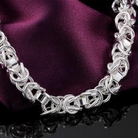 Pulsera de cadena trenzada plateada, accesorio de moda para hombre y mujer, hecho en China. - details 4