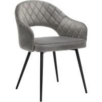 Terciopelo, Silla Acolchada con Reposabrazos, Patas de Metal, Diseño Elegante, para Comedor, Sala de Estar, Dormitorio, Cocina, Gris LDC82GY - details 0