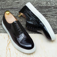 Zapatos casuales de cuero para hombre, zapatos de hombre de moda versátiles con cordones de piel de vaca. - details 8