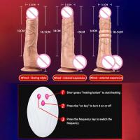 Consolador realista telescópico vibratorio para mujer, masturbación femenina con ventosa, pene con Control remoto y calefacción - details 4