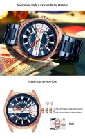 Reloj de Cuarzo CURREN 8403 Reloj de Tira de Acero con Calendario Estilo de Negocios y Ocio para Hombres Reloj de Pulsera de Cuero Automático - details 4