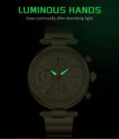Reloj de cuarzo a la moda para mujer, reloj multifunción de acero inoxidable resistente al agua, elegante, informal, regalo de lujo para ella - details 8