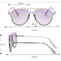 Gafas de sol grises transparentes, lentes de lectura bifocales, doble puente, cómodas, protección UV + 0,75 a + 4 - details 1