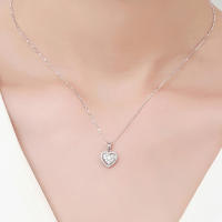 Collar De Lujo Con Pendiente De Corazón Y Circonita En Acero Inoxidable Para Mujer Collar De Cadena Tendencia Joyería De Boda Para Aniversario - details 1