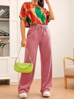 Pantalones de Manga Ancha de Alta Cintura para Mujer Primavera Otoño Pantalones Sueltos de Calidad con Cordón - details 20