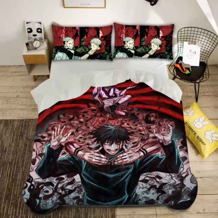 Juego de Cubre Edredones Jujutsu Kaisen Kit de Almohada de Polyester para Adolescentes Diseño 3D - 1